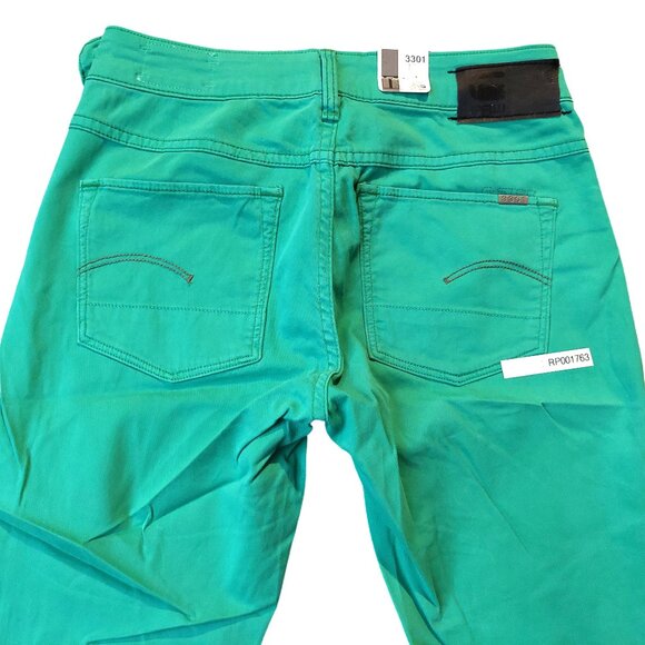 Retro Vintage G-Star 3301 Green Super Skinny Jeans Pants Trousers Sz 25 NWT - Picture 12 of 15